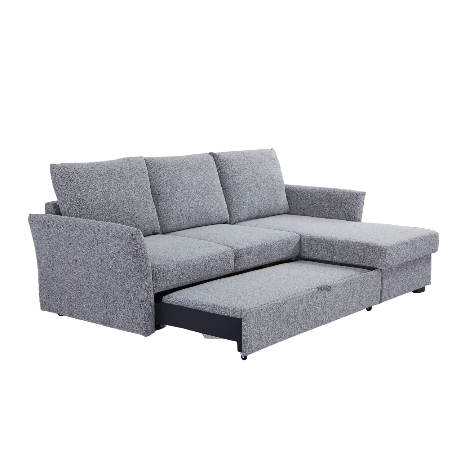 Arlo Fabric 3 Seater Reversible Corner Sofa Bed with Storage – Dark Grey - Image 13