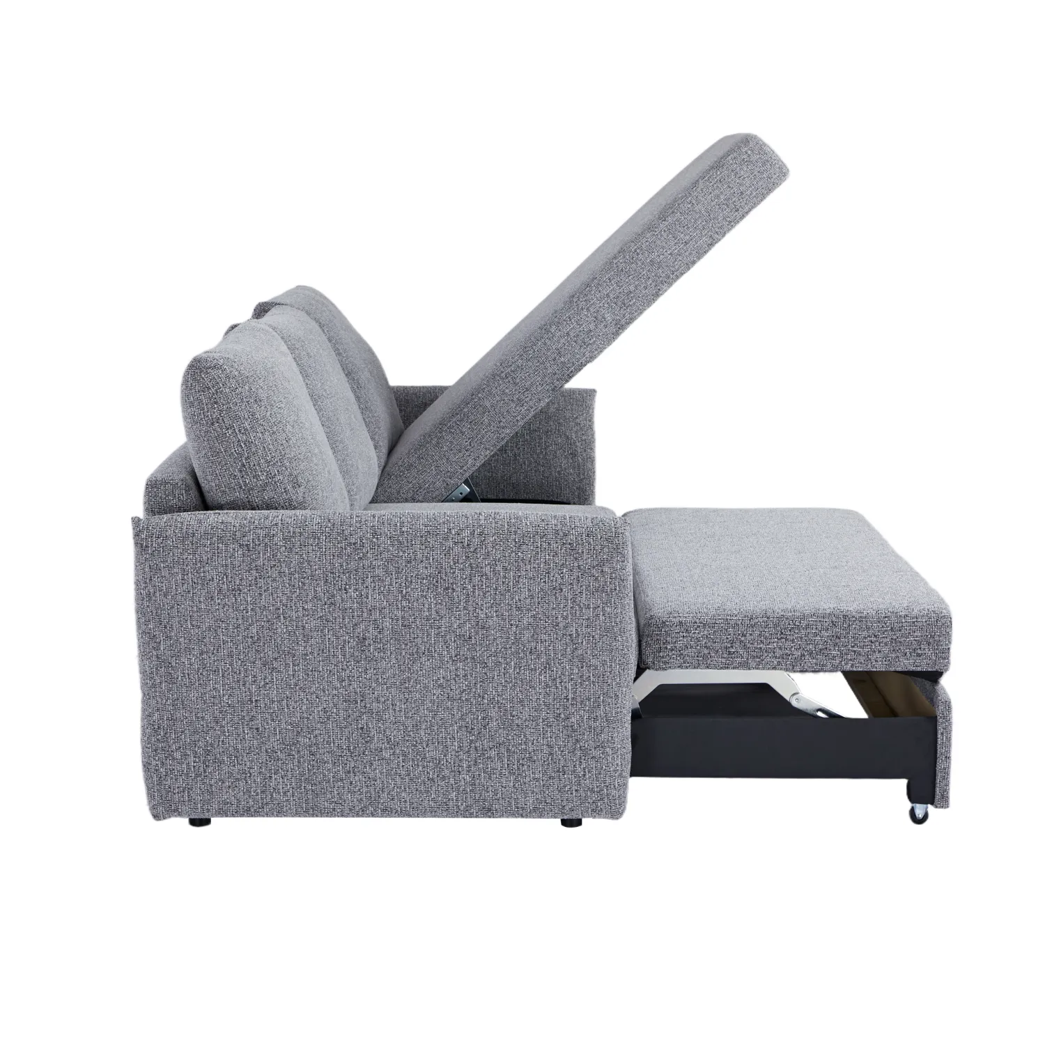 Arlo Fabric 3 Seater Reversible Corner Sofa Bed with Storage – Dark Grey - Image 16