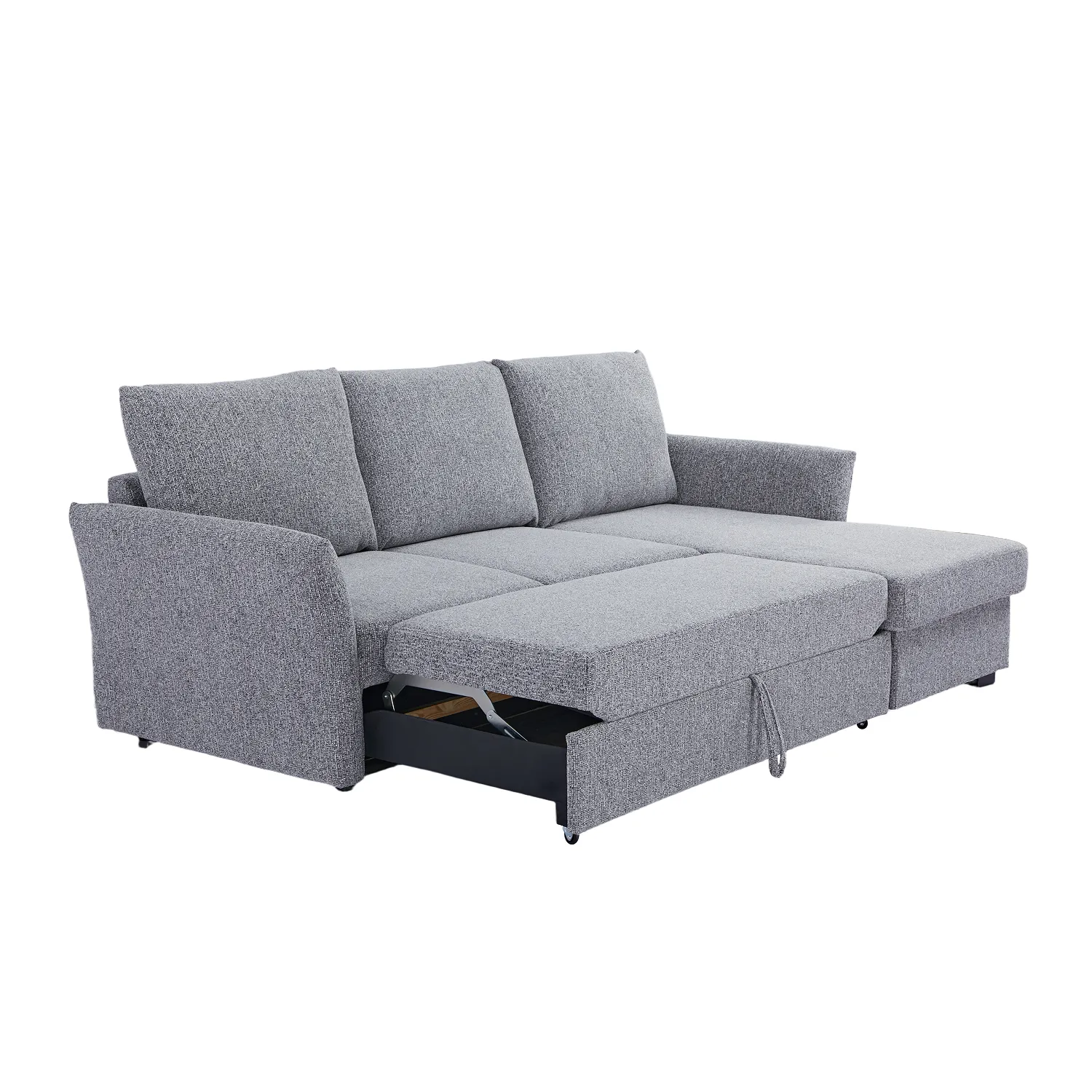 Arlo Fabric 3 Seater Reversible Corner Sofa Bed with Storage – Dark Grey - Image 6
