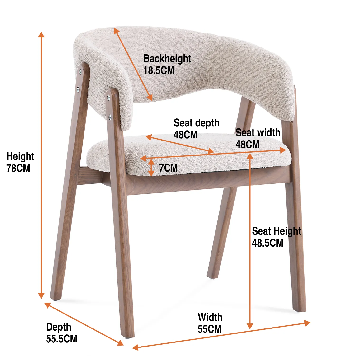 Ashcroft Dining Chair – Cream - Image 18