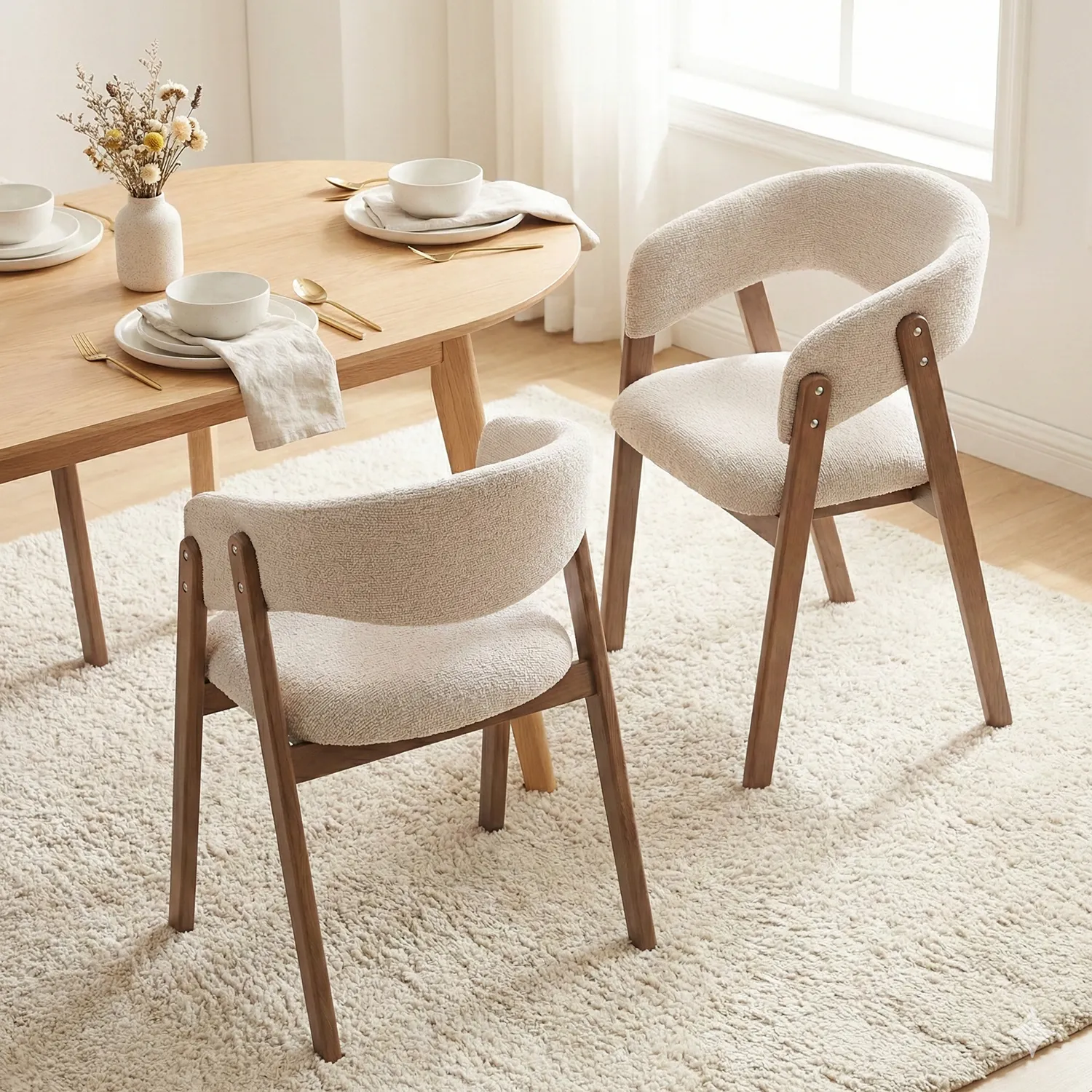 Ashcroft Dining Chair – Cream - Image 2