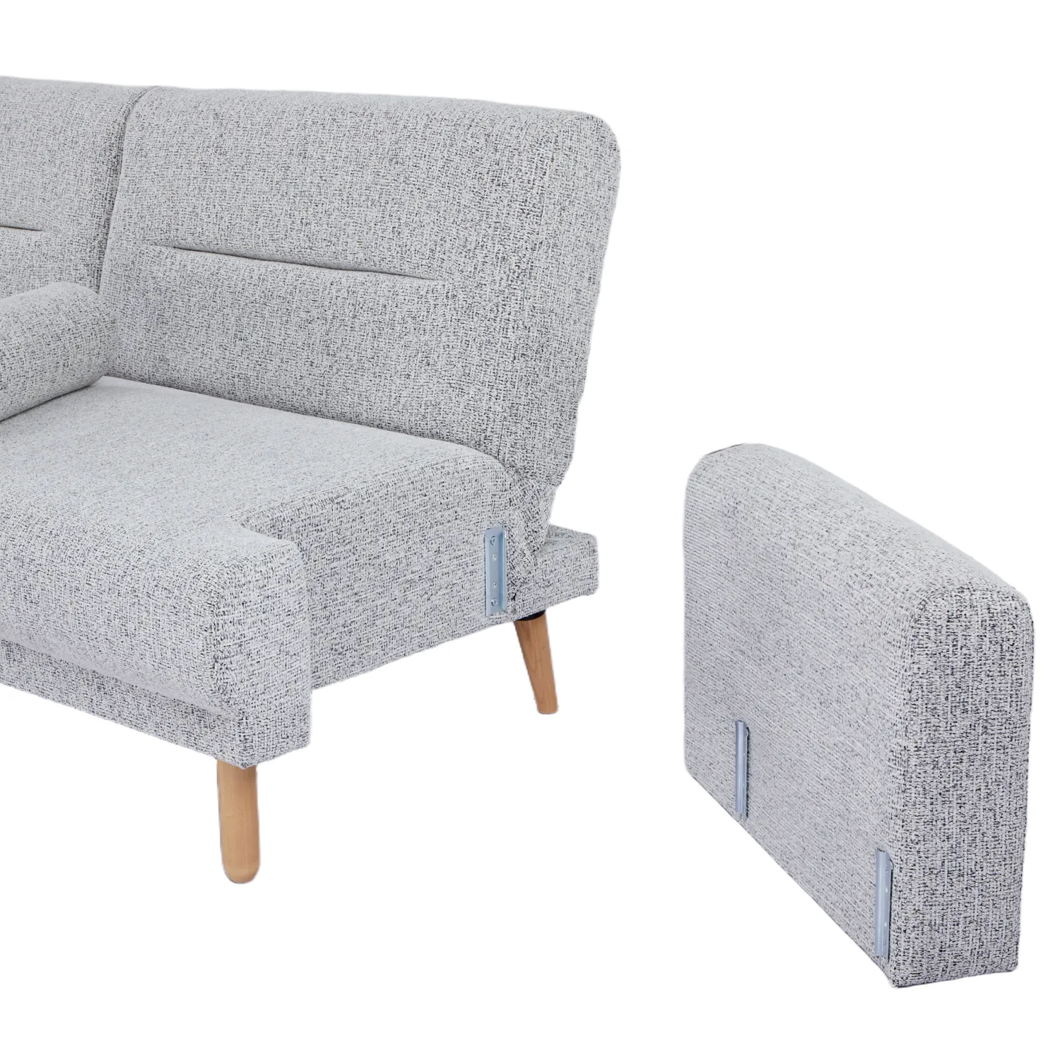 Ashton Fabric Click-Clark 3 Seater Sofa Bed – Grey - Image 19