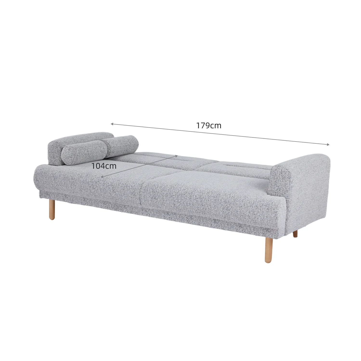 Ashton Fabric Click-Clark 3 Seater Sofa Bed – Grey - Image 21