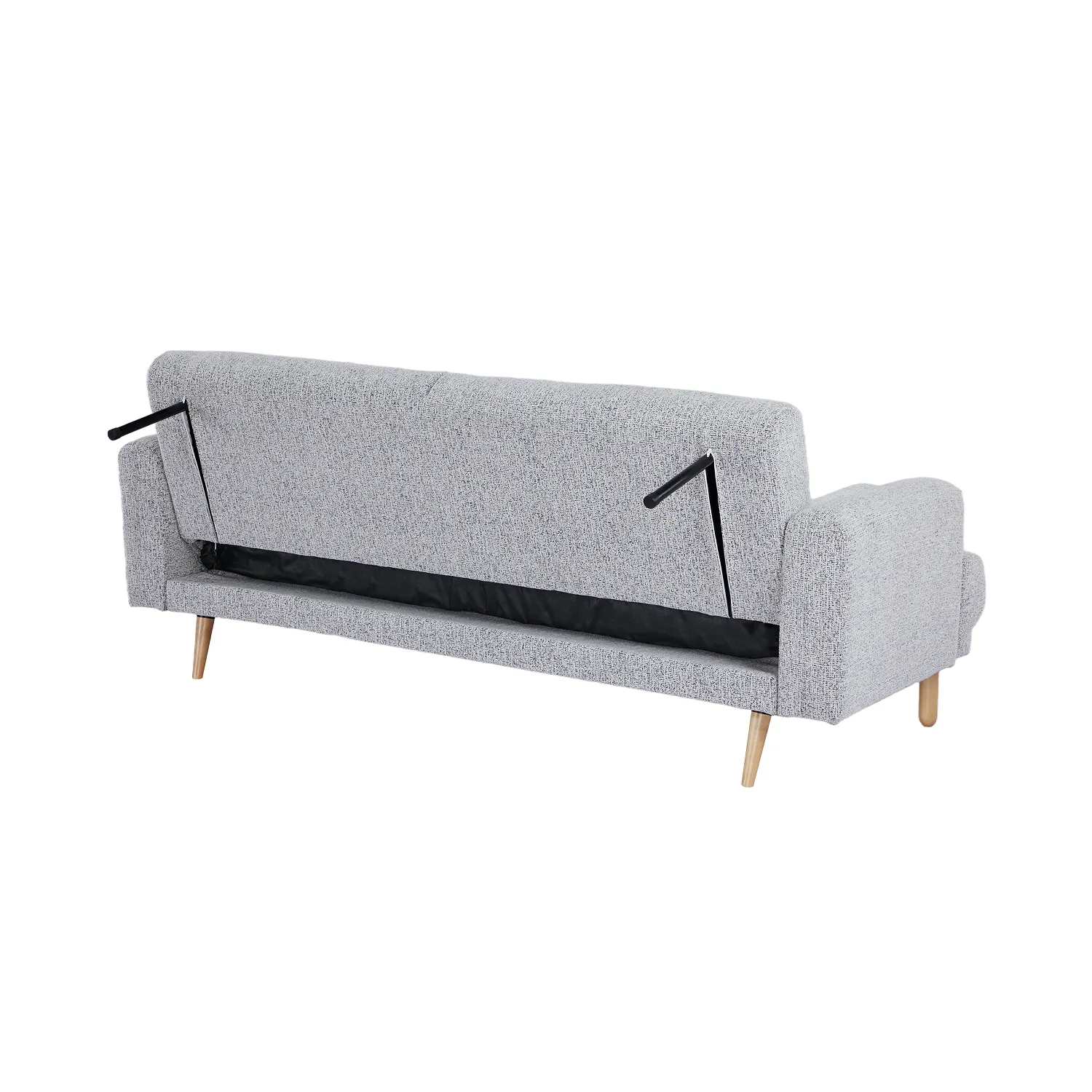 Ashton Fabric Click-Clark 3 Seater Sofa Bed – Grey - Image 5