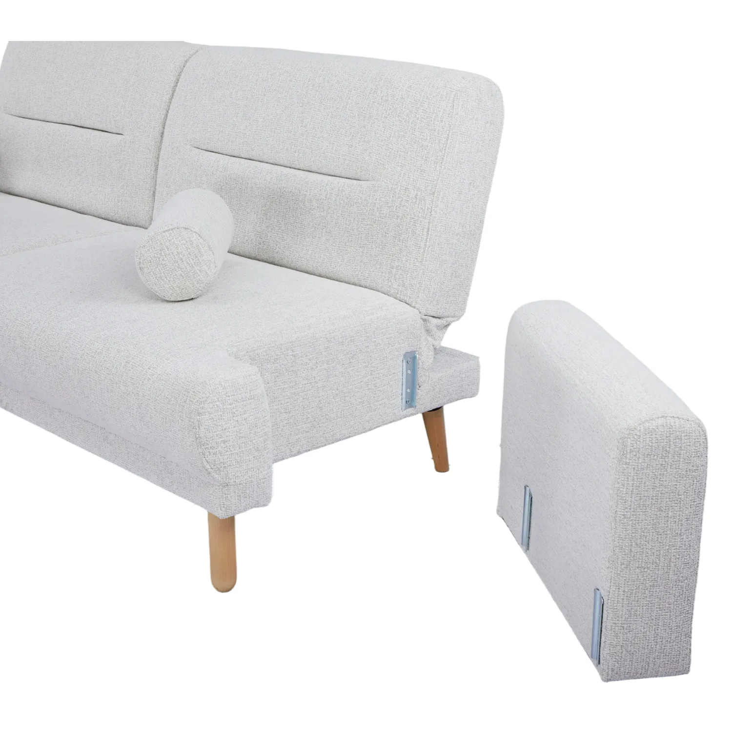 Ashton Fabric Click-Clark 3 Seater Sofa Bed – Off White - Image 23