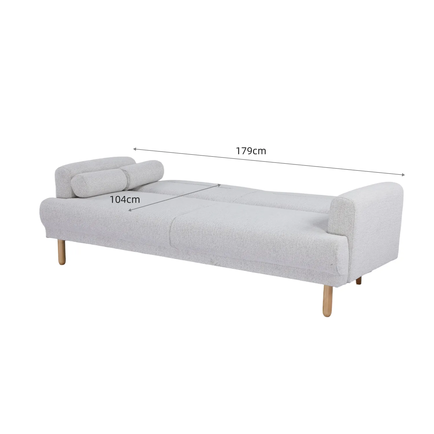 Ashton Fabric Click-Clark 3 Seater Sofa Bed – Off White - Image 25