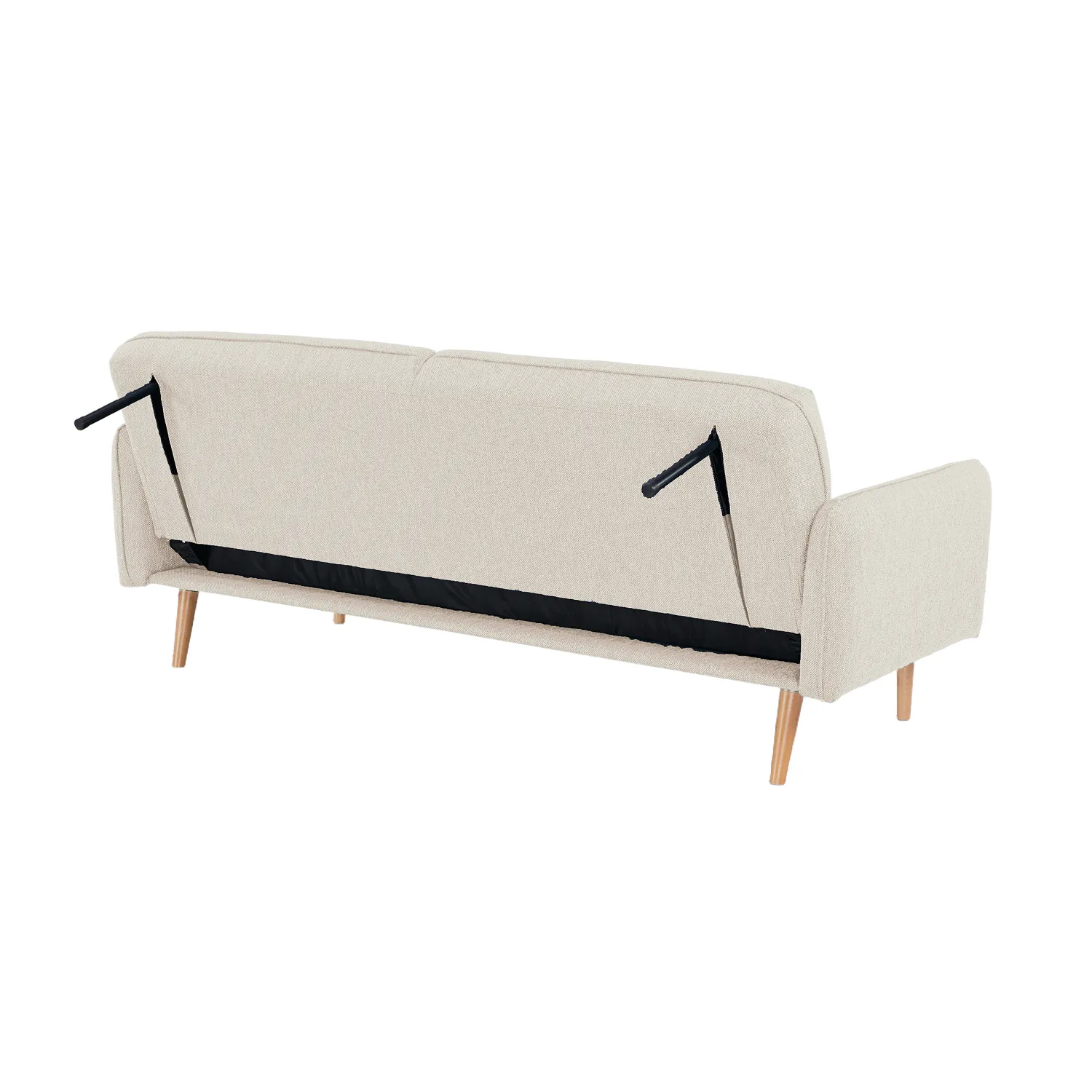 Avalon Fabric Click-Clark 3 Seater Sofa Bed – Cream - Image 8