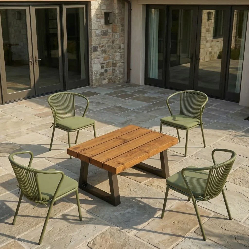 Chunky Slatted Outdoor Coffee Table - Image 3