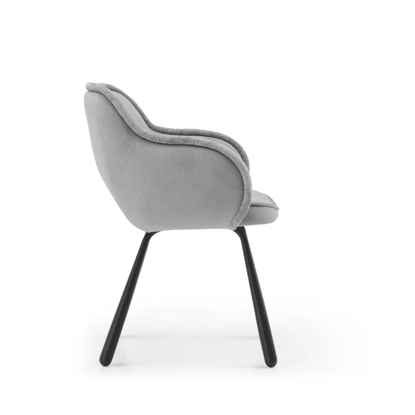 Juliette Sculpted Back Dining Chairs – Grey Velvet (Set of 2) - Image 3