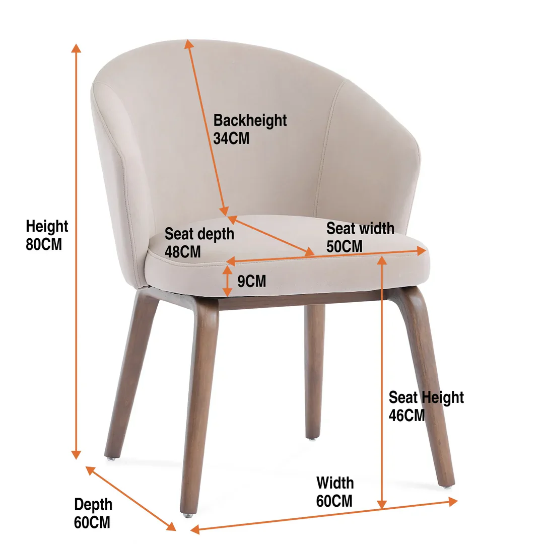 Elara Dining Chair - Cream Velvet - Image 4
