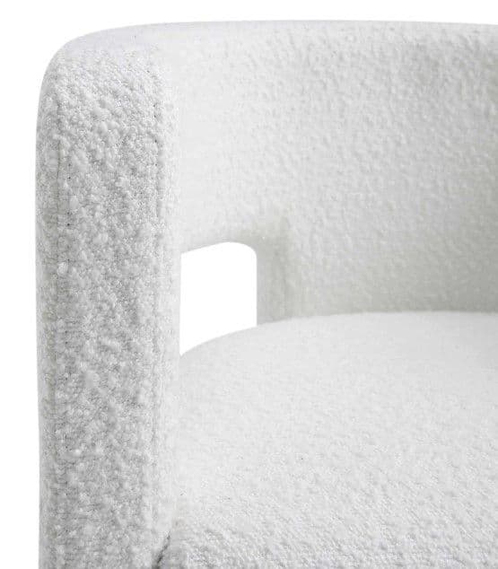 Elara White Bouclé Dining Armchair - Image 4
