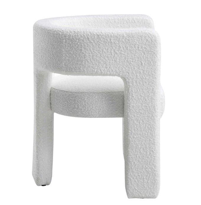 Elara White Bouclé Dining Armchair - Image 6