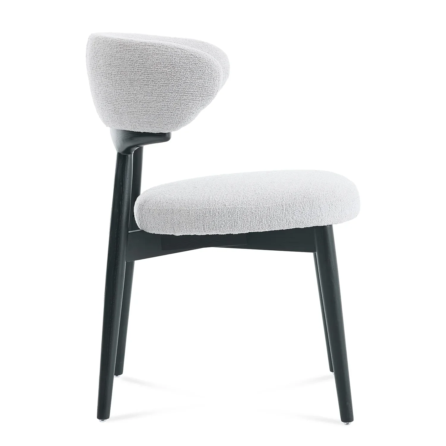 Elysian Dining Chair – Light Grey Bouclé Fabric (Set of 2) - Image 10