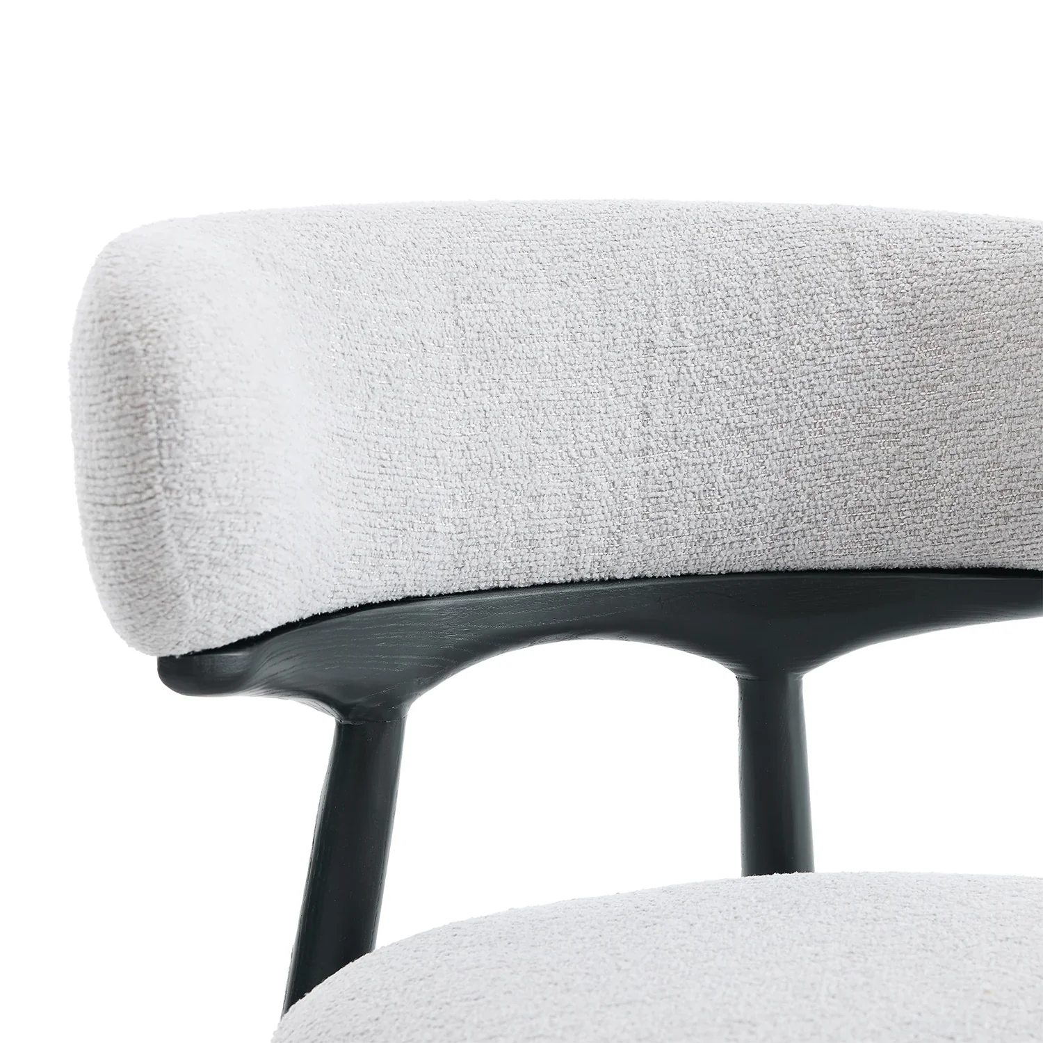 Elysian Dining Chair – Light Grey Bouclé Fabric (Set of 2) - Image 11