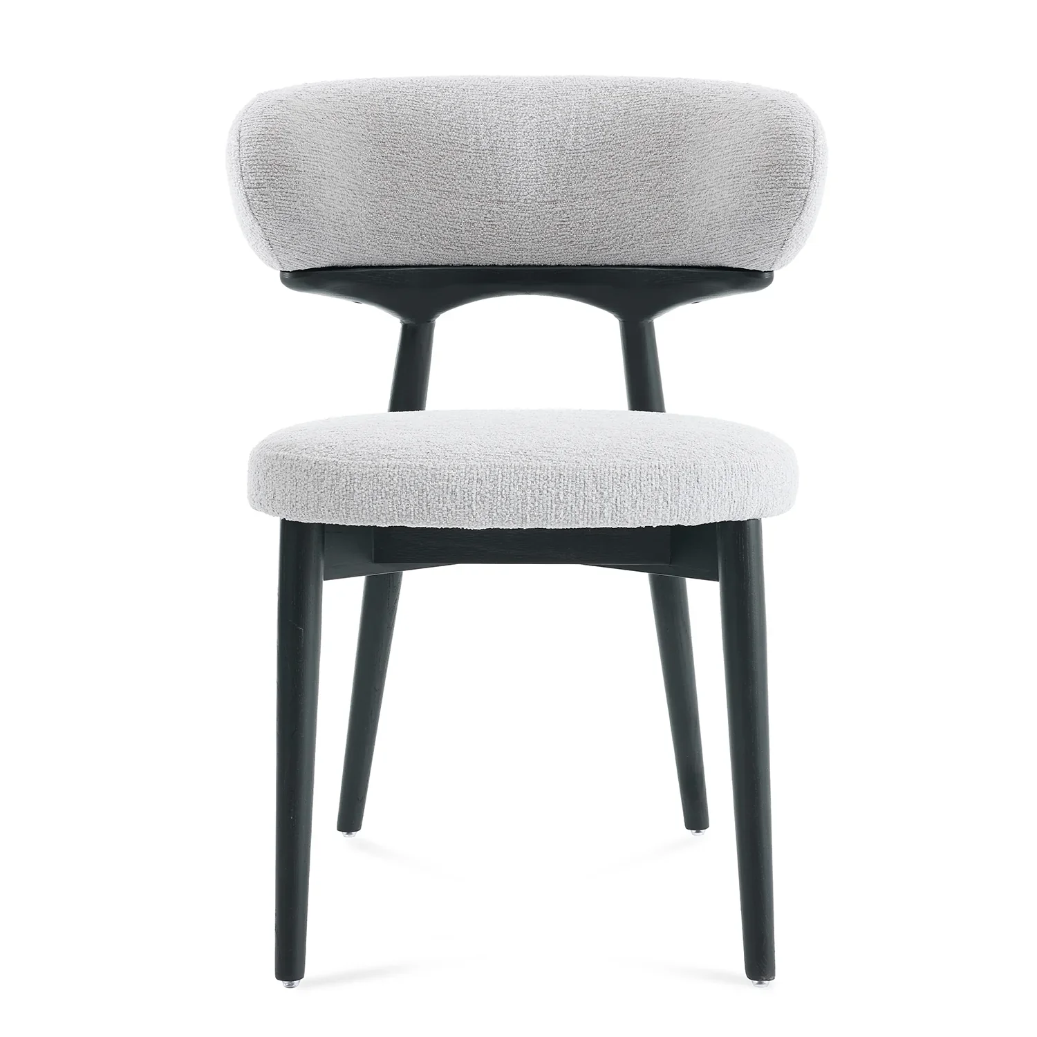 Elysian Dining Chair – Light Grey Bouclé Fabric (Set of 2) - Image 5