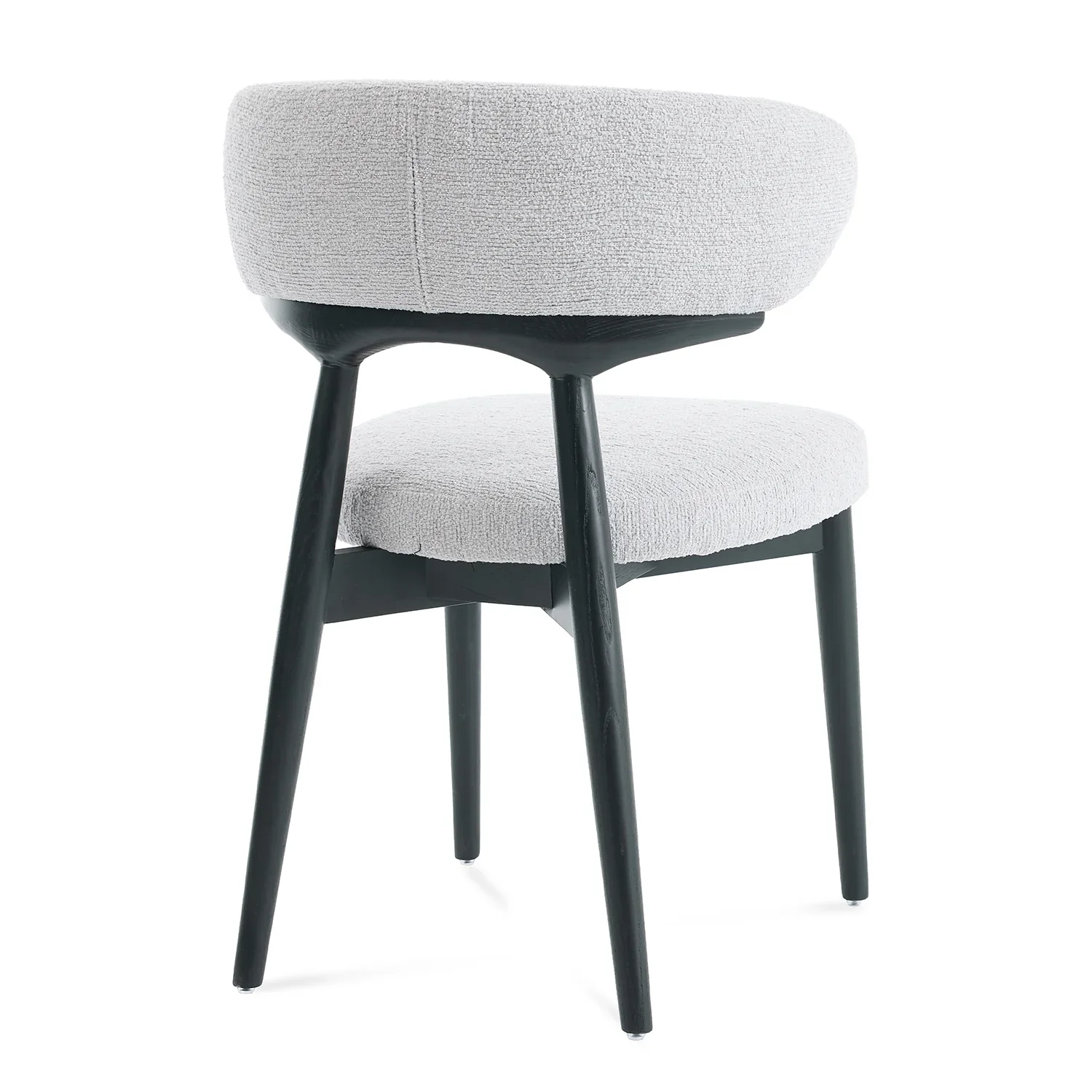 Elysian Dining Chair – Light Grey Bouclé Fabric (Set of 2) - Image 8