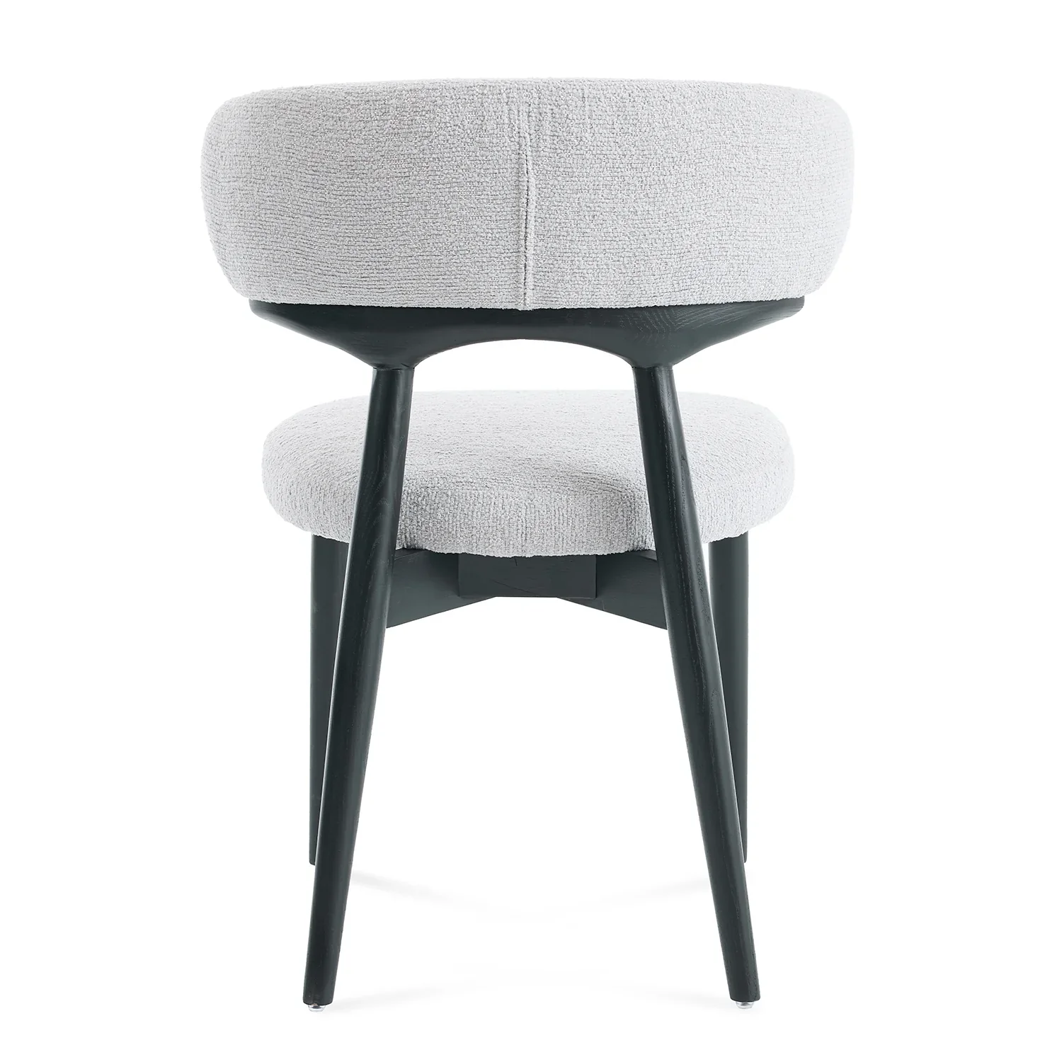 Elysian Dining Chair – Light Grey Bouclé Fabric (Set of 2) - Image 9