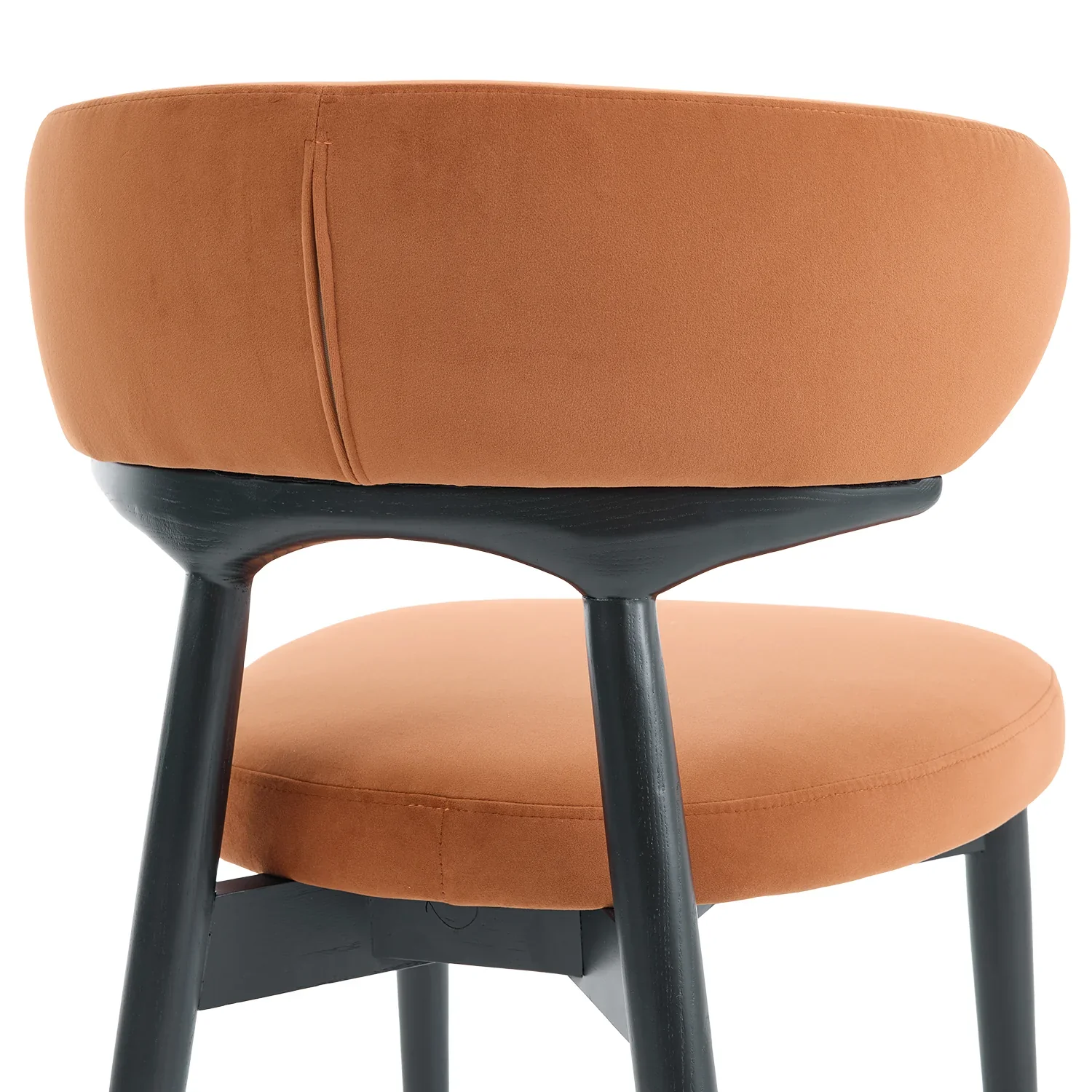 Elysian Dining Chair – Rustic Orange Fabric (Set of 2) - Image 12