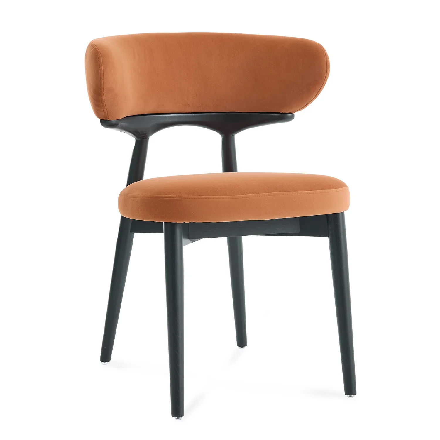 Elysian Dining Chair – Rustic Orange Fabric (Set of 2) - Image 6