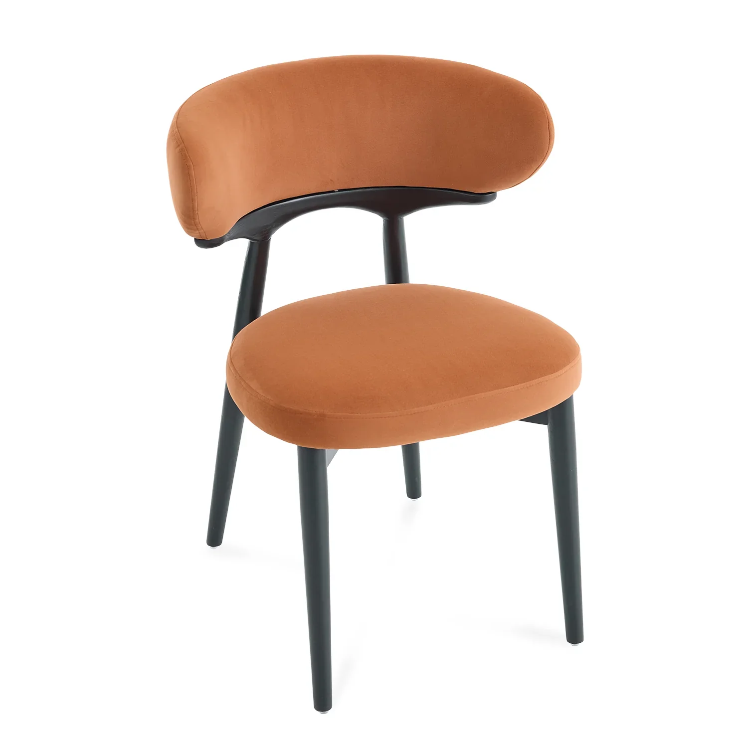 Elysian Dining Chair – Rustic Orange Fabric (Set of 2) - Image 7