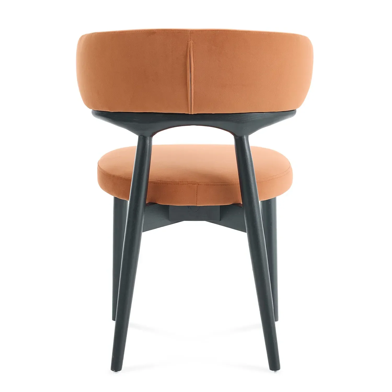 Elysian Dining Chair – Rustic Orange Fabric (Set of 2) - Image 9