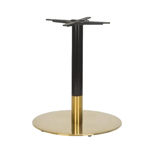 Gold Tip Large Round Dining Height Pedestal Base - Black/Brass