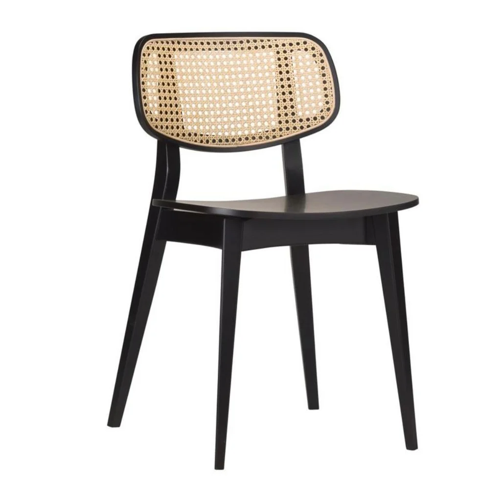 Grove Chair – Natural Cane Back / Matt Black