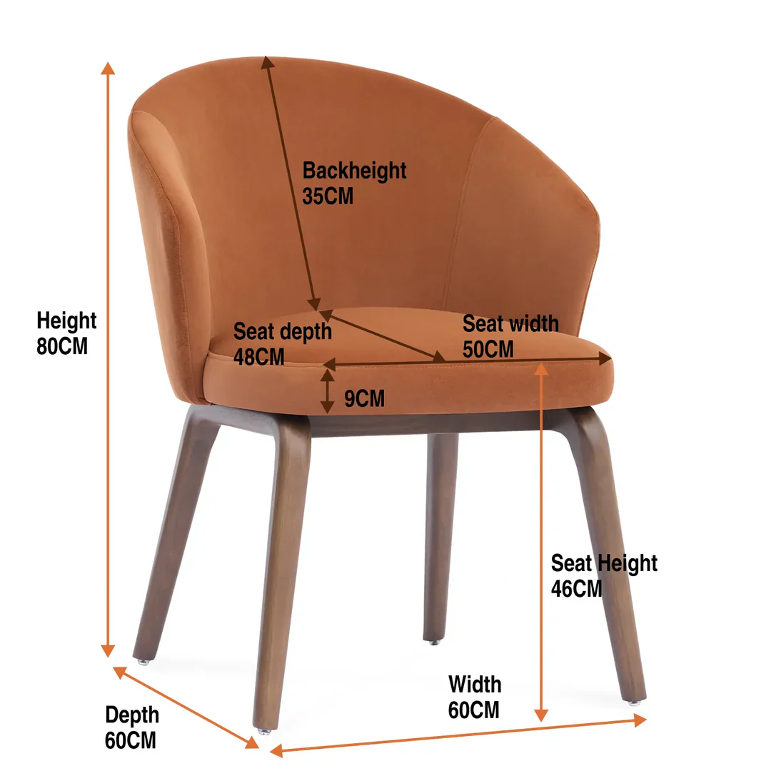 Elara Dining Chair - Rusty Orange - Image 3