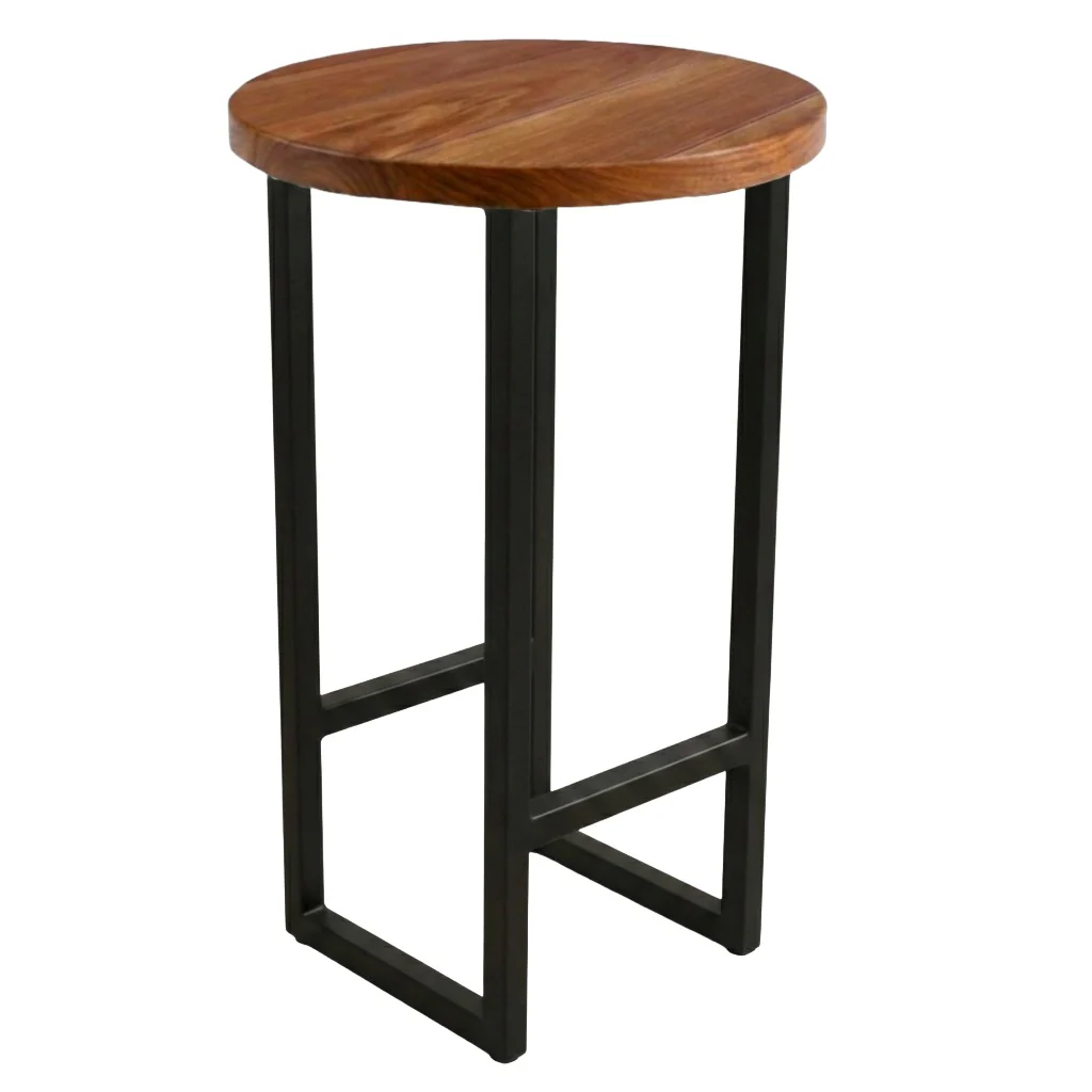 Iroko Round Outdoor Bar Stool - Image 3