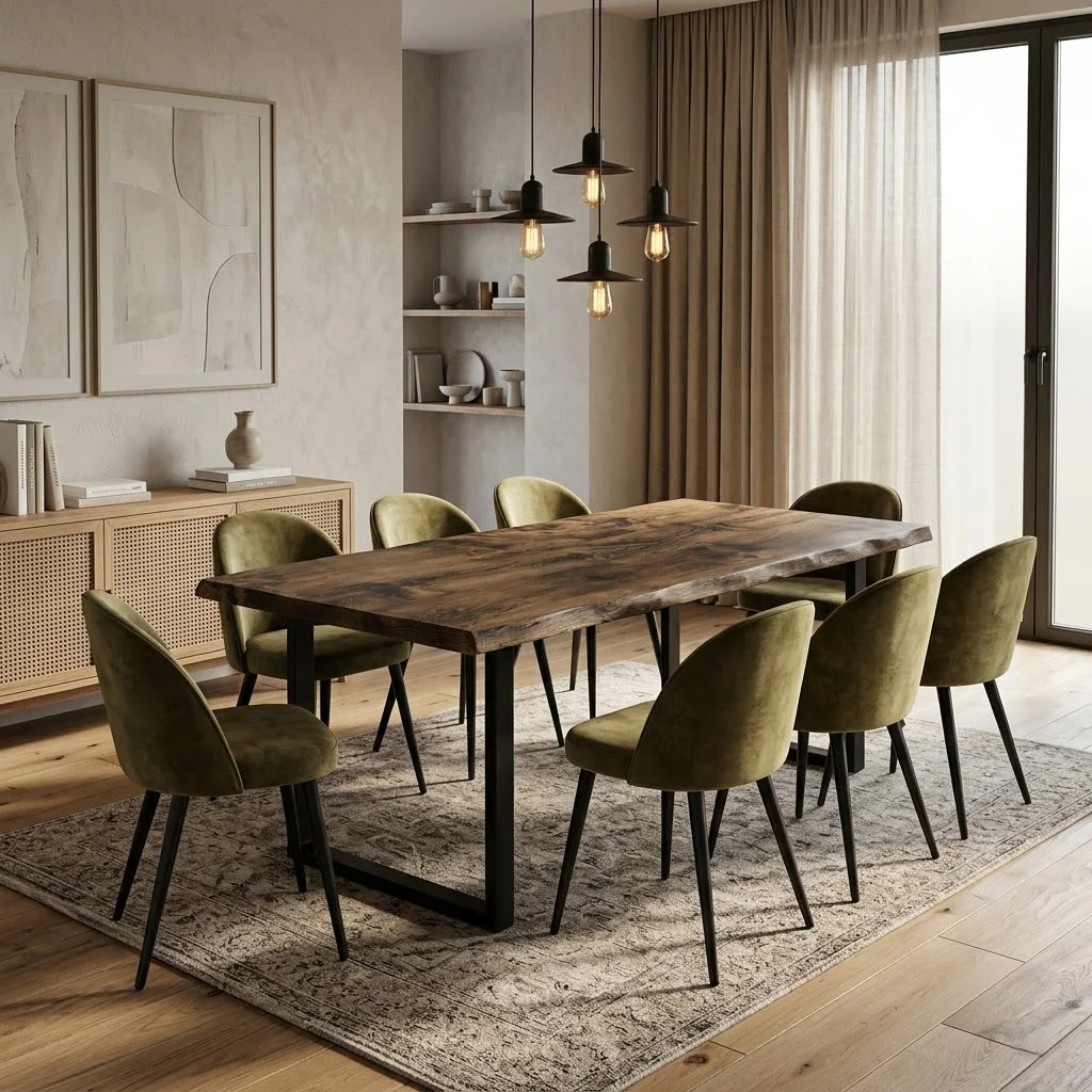 Live Edge Industrial Canadian Timber Dining Table - Image 3
