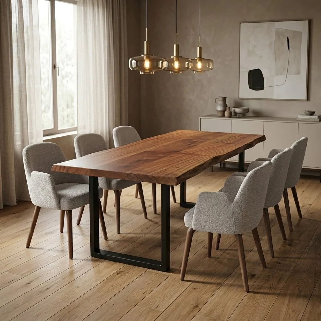 Live Edge Sapele Dining Table - Image 3