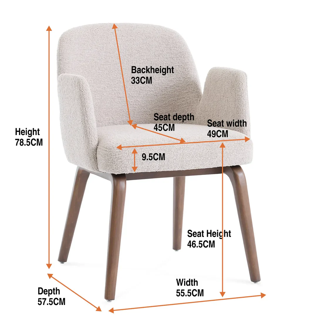Moderna Cream Fabric Dining Chair - Image 2