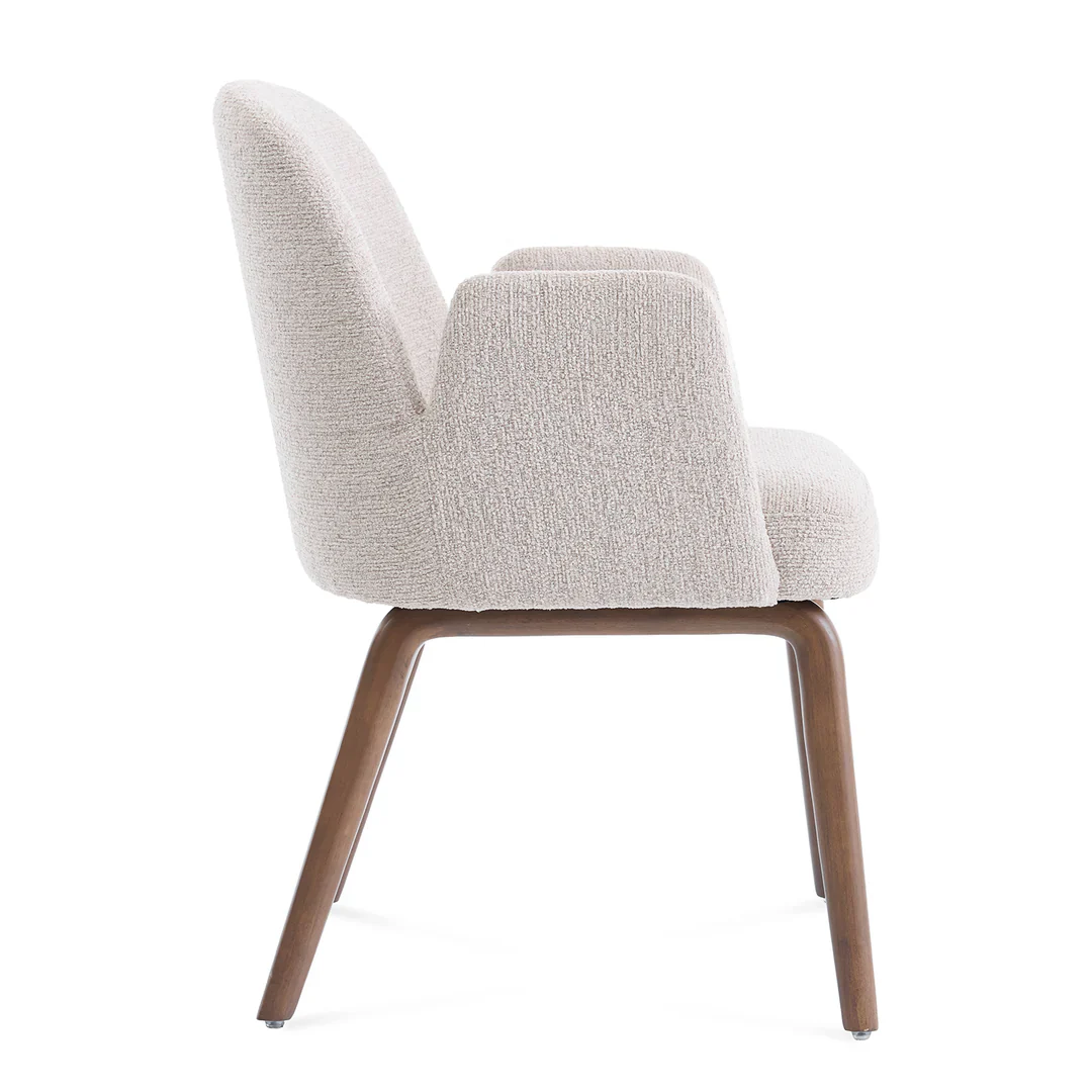Moderna Cream Fabric Dining Chair - Image 5