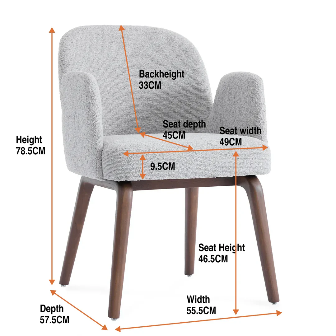 Moderna Light Grey Fabric Dining Chair - Image 2