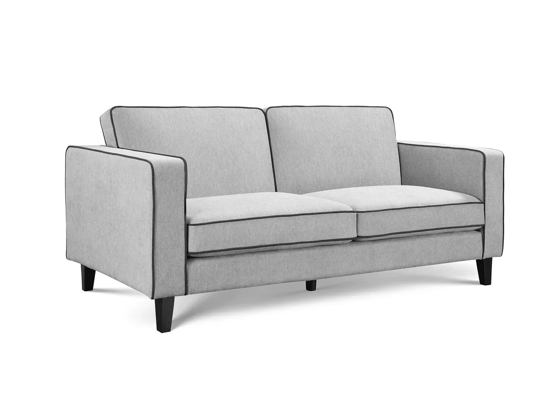 Monroe 3 Seater Soft Weave Fabric Sofa - Grey - Image 6
