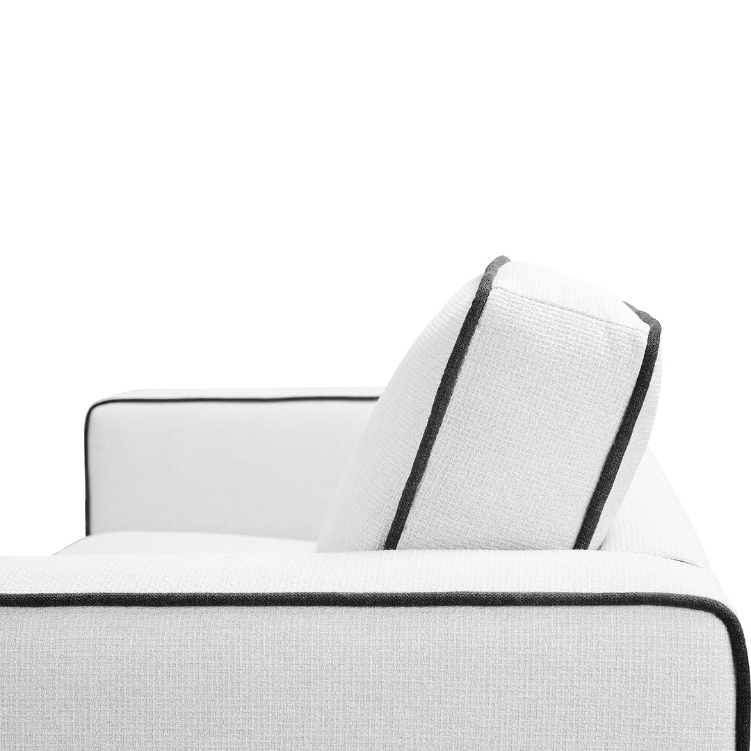Monroe 3 Seater Soft Weave Fabric Sofa - Ivory - Image 6