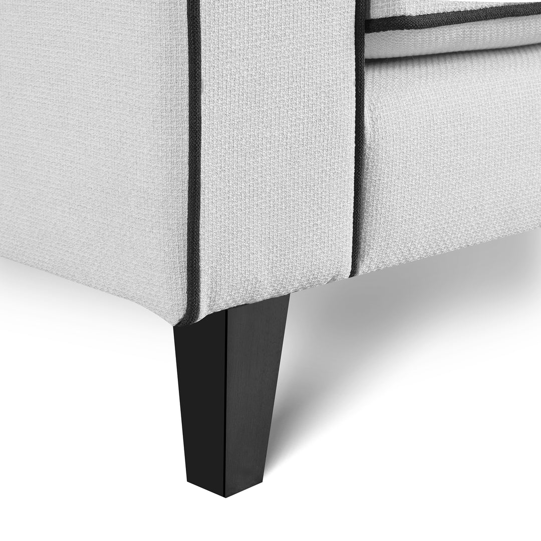 Monroe 3 Seater Soft Weave Fabric Sofa - Ivory - Image 7