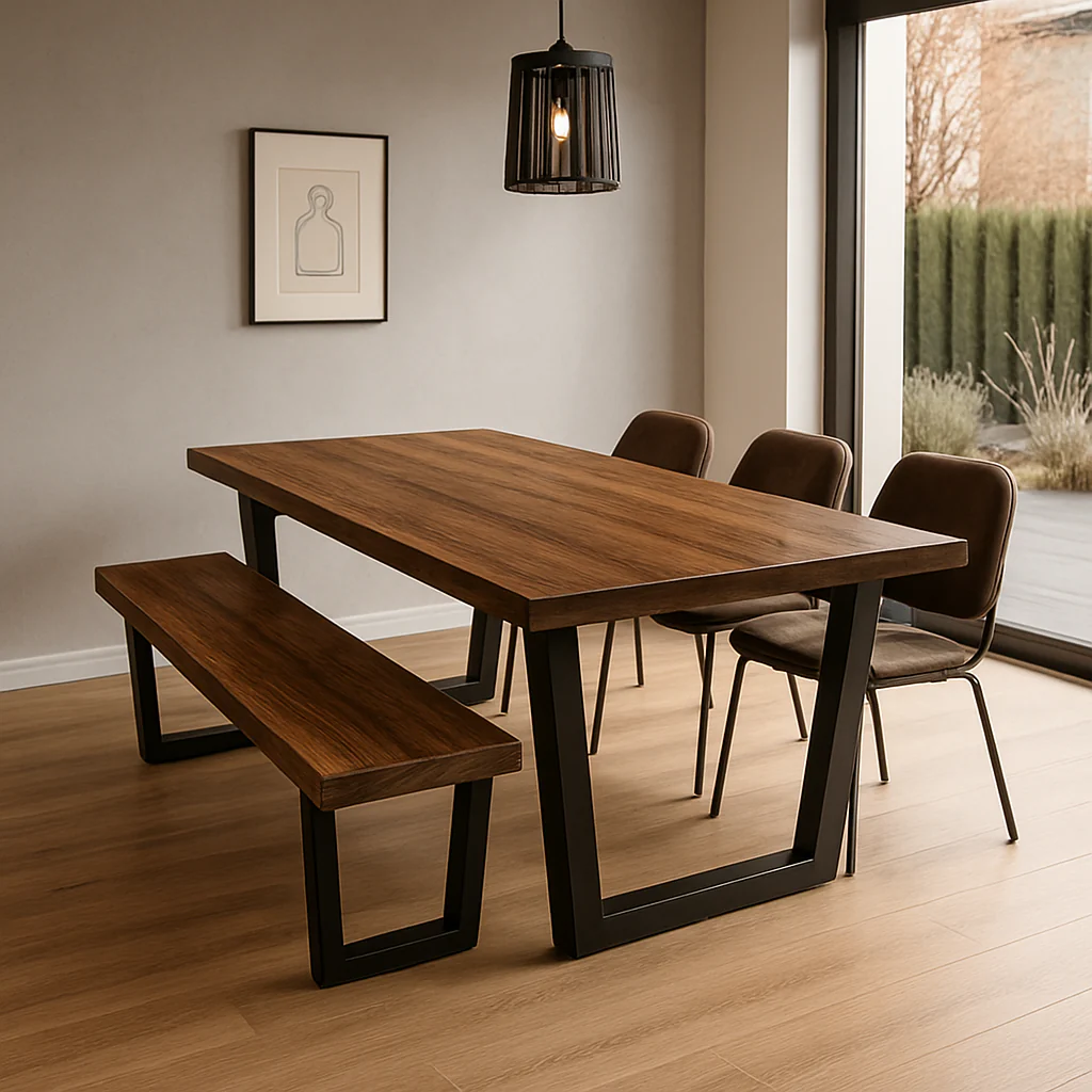Sleek & Slender Rustic Dining Table - Image 2