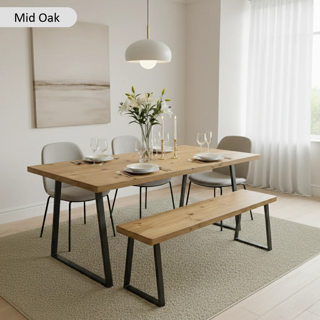 Sleek & Slender Rustic Dining Table - Image 7