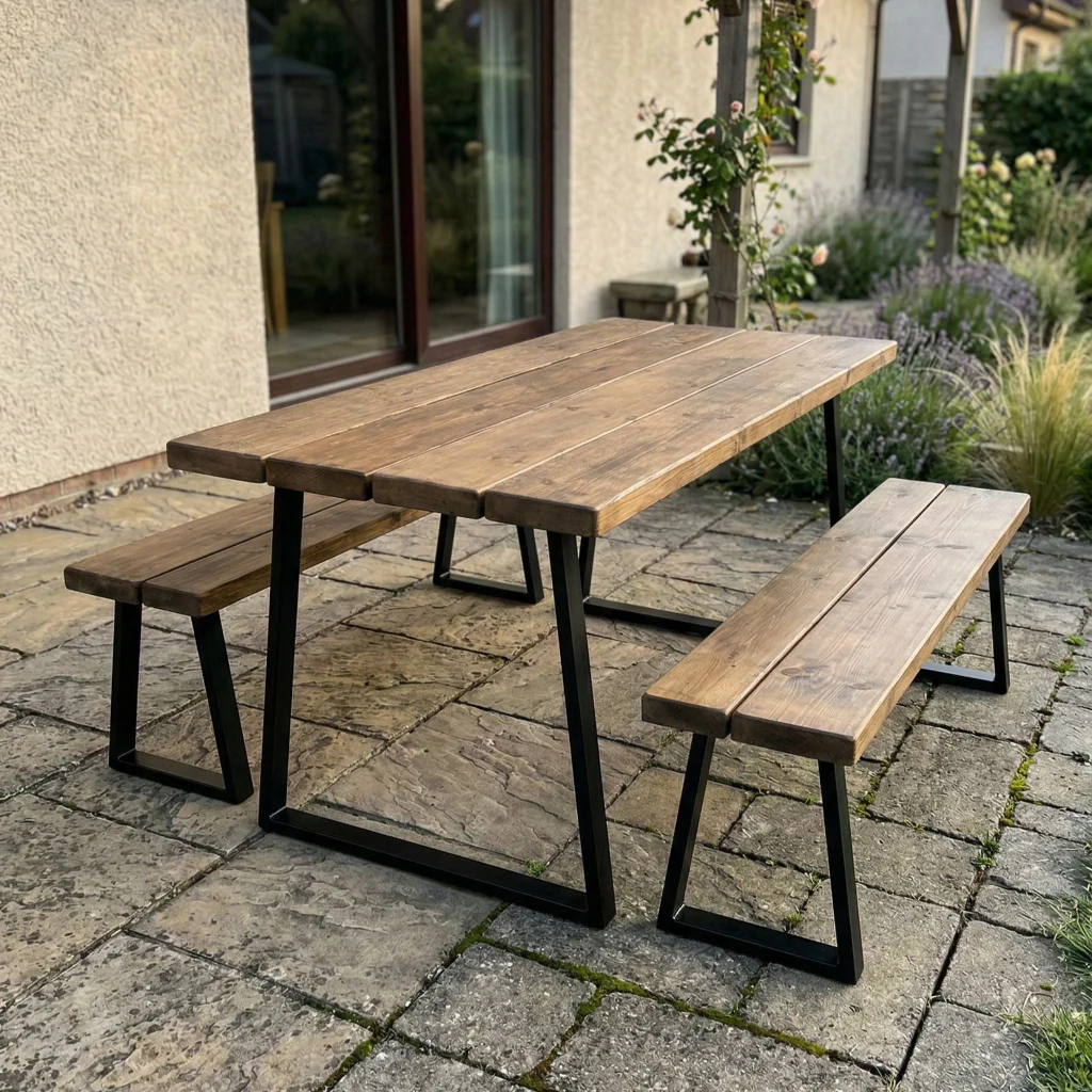 Sleek & Slender Slatted Outdoor Table