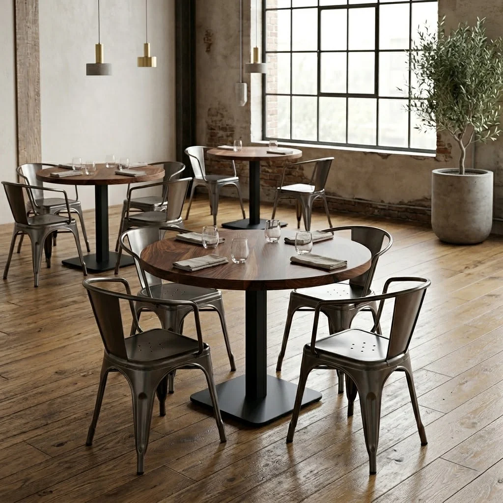 Solid Walnut Large Round Pedestal Table