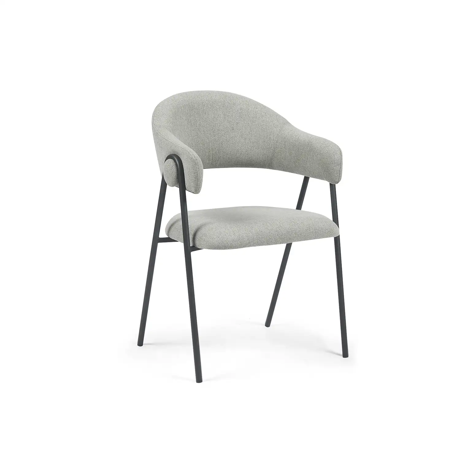 Noah Set of 2 Dark Grey Fabric Dining Chairs - Image 3