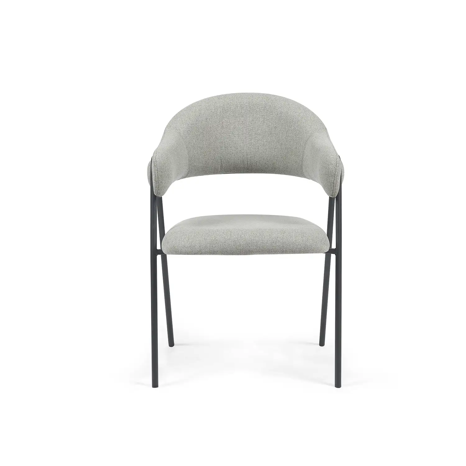 Noah Set of 2 Dark Grey Fabric Dining Chairs - Image 4