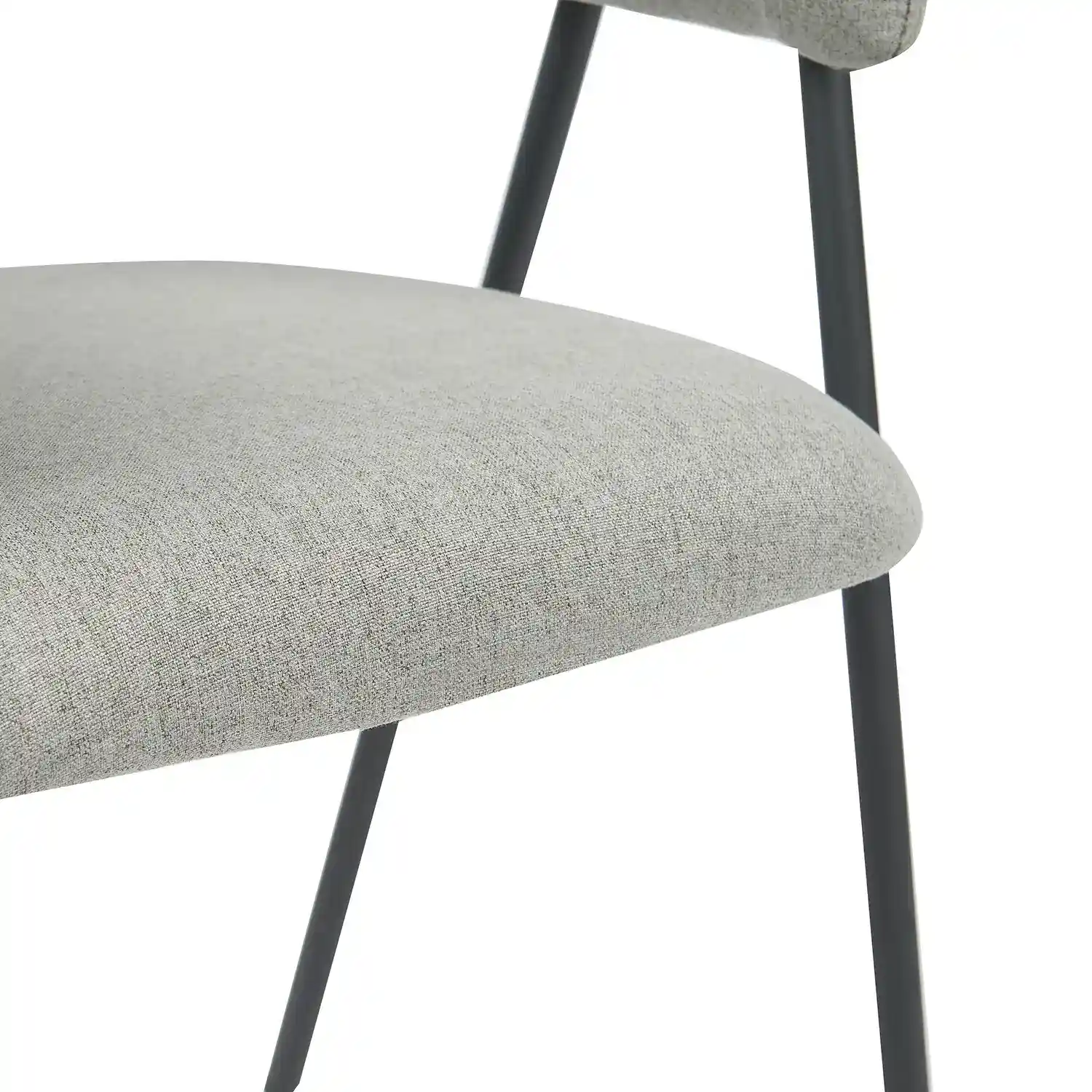 Noah Set of 2 Dark Grey Fabric Dining Chairs - Image 6