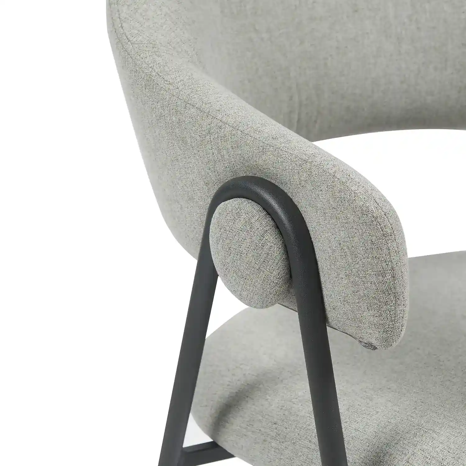 Noah Set of 2 Dark Grey Fabric Dining Chairs - Image 7