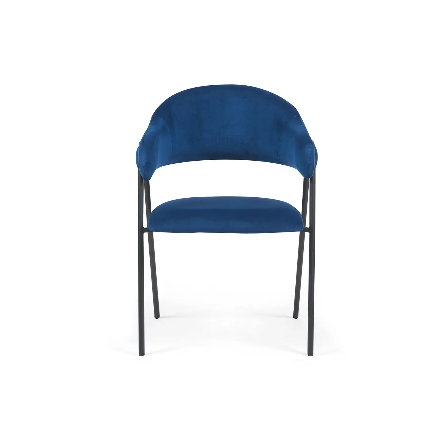 Noah Set of 2 Dark Navy Velvet Dining Chairs - Image 4