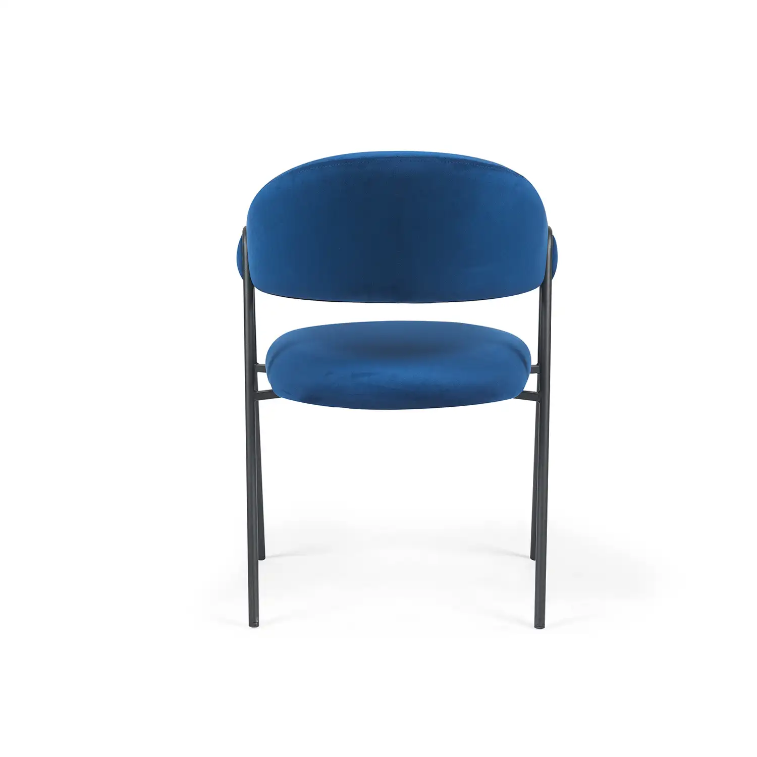 Noah Set of 2 Dark Navy Velvet Dining Chairs - Image 5
