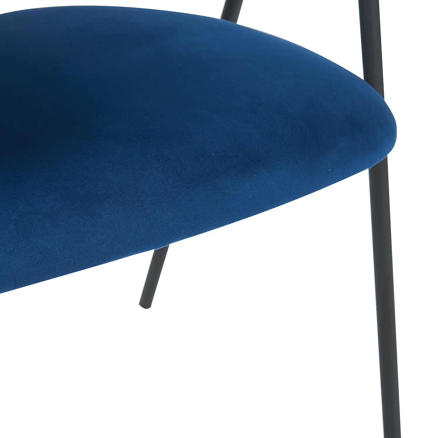 Noah Set of 2 Dark Navy Velvet Dining Chairs - Image 7