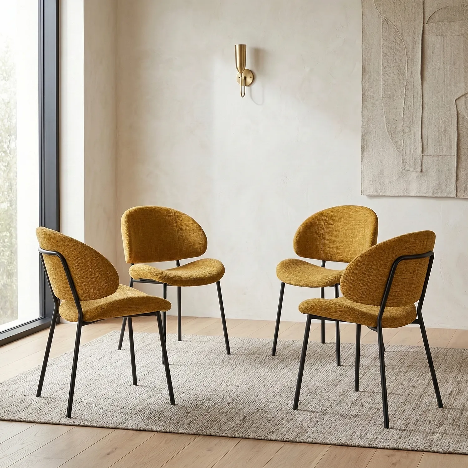 Noble Dining Chair – Mustard (Set of 4)
