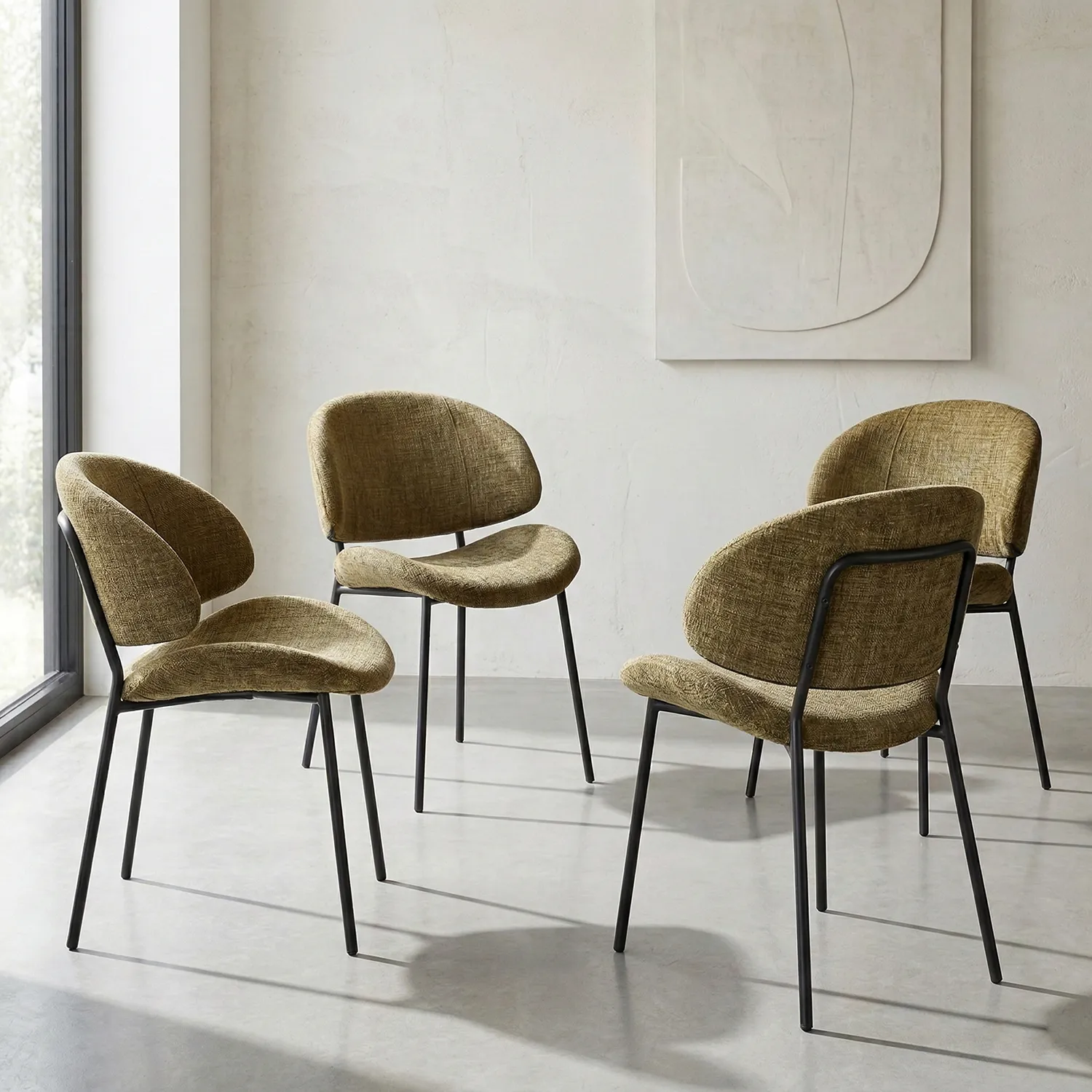 Noble Dining Chair – Olive Green (Set of 4)